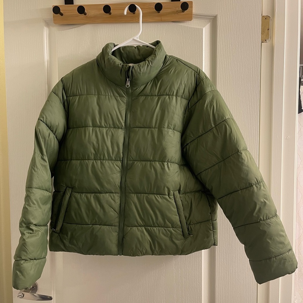 Time and Tru Olive Puffer Jacket